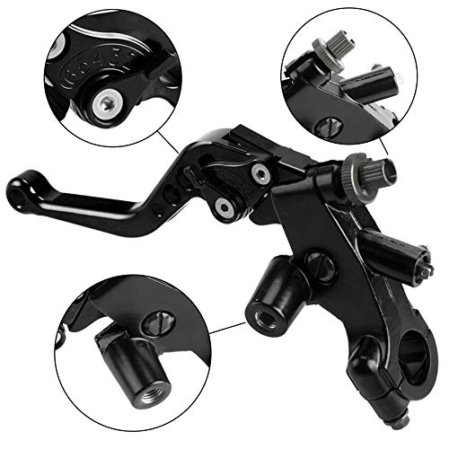 Universal Motorcycle 7/8" 22mm Handlebar Brake Master Cylinder Clutch Lever CNC Left & Right Set Compatible with Harley Honda Kawasaki Suzuki Yamaha（ Piston Diameter 12.7mm(Black) - color: Black