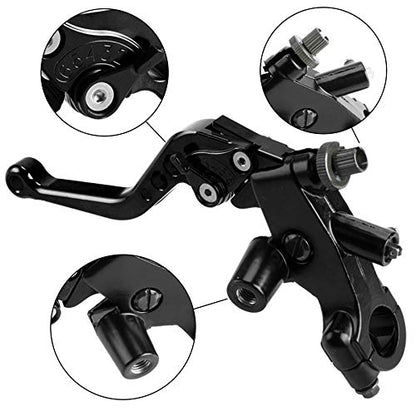 Universal Motorcycle 7/8" 22mm Handlebar Brake Master Cylinder Clutch Lever CNC Left & Right Set Compatible with Harley Honda Kawasaki Suzuki Yamaha（ Piston Diameter 12.7mm(Black) - color: Black