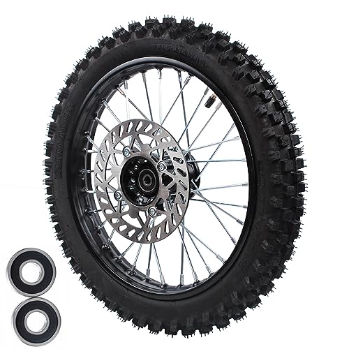 Dirt bike tire 12-15mm Bearing Front 60/100-14 2.75-14 Rim tube tire Disc Brake Wheel Rim With 190MM brake disc