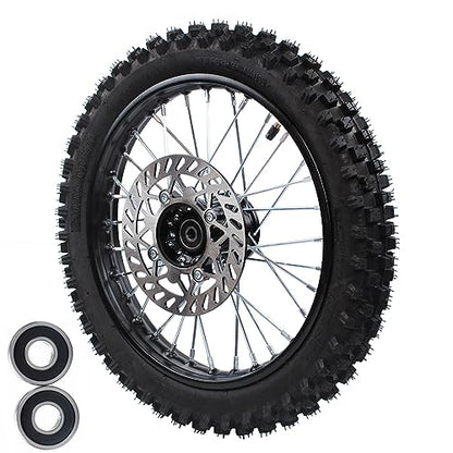 Dirt bike tire 12-15mm Bearing Front 60/100-14 2.75-14 Rim tube tire Disc Brake Wheel Rim With 190MM brake disc