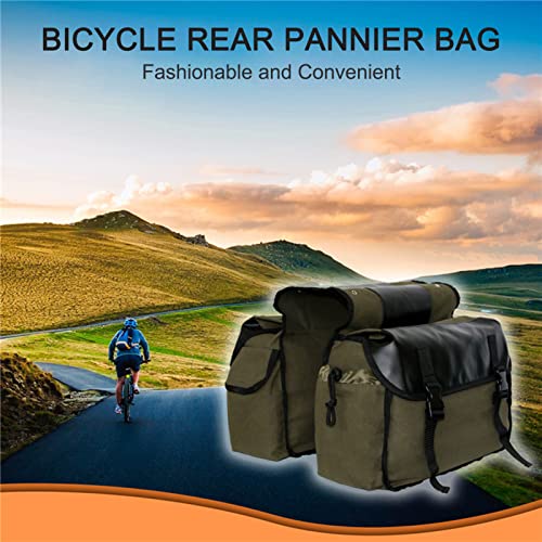 Shkalacar Saddlebag Panniers Bag Saddlebag Side Tool Bags Motorbike Large Capacity Saddle Bag Waterproof Panniers Box Side Tools Bag Pouch Cycling Luggage Bag Riding Saddlebag with 2 Side Pockets - color: Khaki