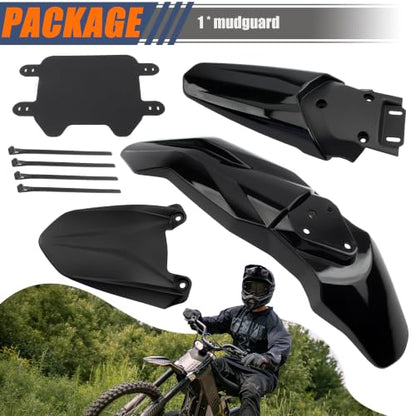 Front Rear Fender Kit Mudguard Number Plate Compatible with Talaria Sting MX3 MX4 MX5 Electric Dirt Pit Bike Motorcycle-Black - color: Fender Set, size: Plastic