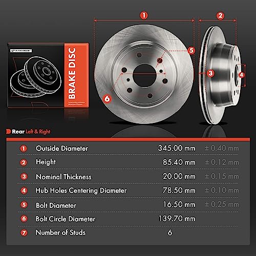 A-Premium Front and Rear Vented Disc Brake Rotors, 4-Pack