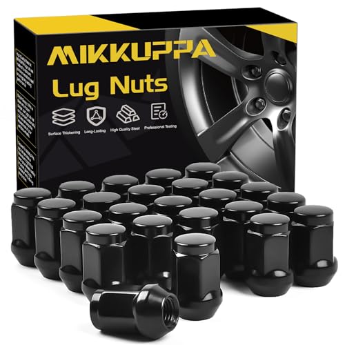 MIKKUPPA M14x1.5 Wheel Lug Nuts, Black 24PCS Short Style Tire Nuts - color: Black, size: M14x1.5