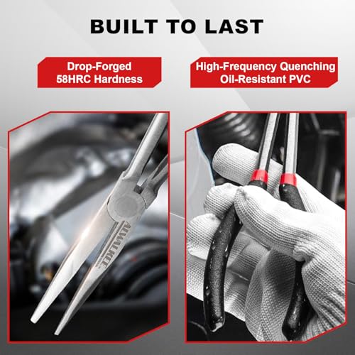 6PC 11" Long Reach Needle Nose Pliers Set