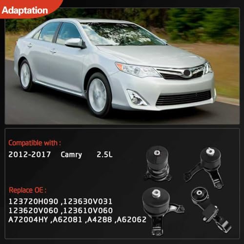 Engine Motor Trans Mount Kit Compatible with Camry 2.5L 2012-2017 - size: 2012-2017 Camry 2.5L