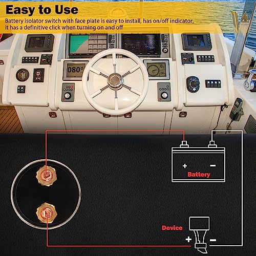FEITON 12-48V Battery Disconnect Switch, 200A Heavy Duty Master Switch - color: Switch & Cables