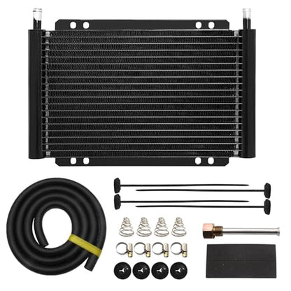Aluminum transmission cooler kit,Cooling protection, Improving car performance,11 x 9.5 x 0.7 inches