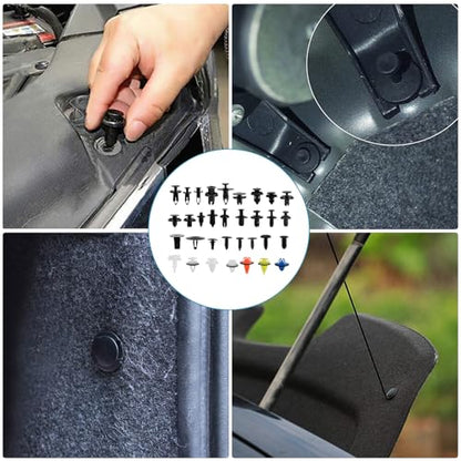 JNLK 1405Pcs Car Push Retainer Clips Body Clips Plastic Fasteners Kit - color: red