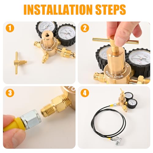 4000Psi Nitrogen Regulator Kit,Nitrogen Shock Fill Tool with No-Loss Schrader Chuck & Gauge Compatible with Kawasaki,Dirt Bike, ATV, UTV,Moto,Yamaha
