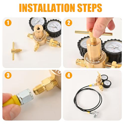 4000Psi Nitrogen Regulator Kit,Nitrogen Shock Fill Tool with No-Loss Schrader Chuck & Gauge Compatible with Kawasaki,Dirt Bike, ATV, UTV,Moto,Yamaha