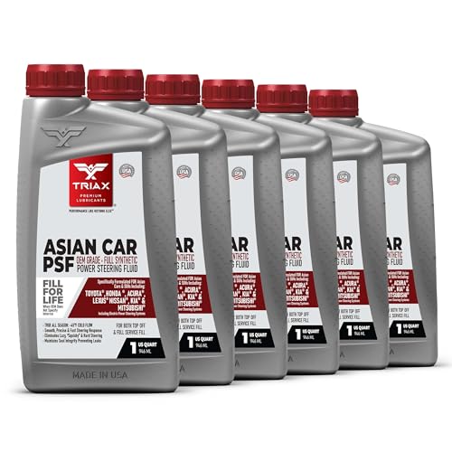 TRIAX Asian Car PSF Hydraulic & Electric Full Synthetic OEM Grade Power Steering Fluid | Compatible with Honda, Acura, Toyota, Lexus, Nissan, Infiniti, Mazda, Hyundai, Kia & More (6 Quart Pack) - size: 6 Quart Pack