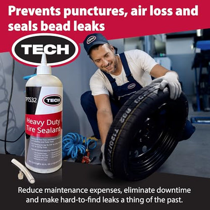 TECH Heavy Duty Tire Sealant for Tubeless Puncture Repair, up to 1/2 Inch