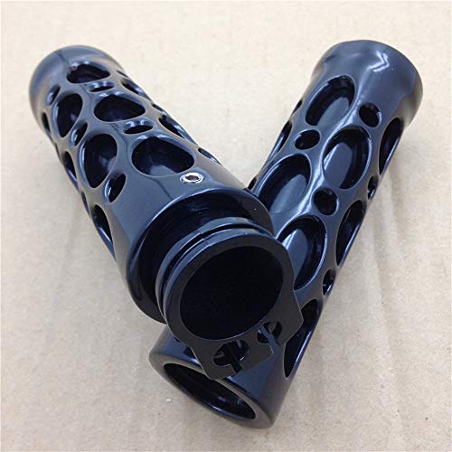 TRHB103-1''- Black Motorcycle Hole Hollow Shape 1" Hand Grips Compatible with Nomad Drifter Vulcan 1600 2000/ Kawasaki Vulcan 1500 Classic