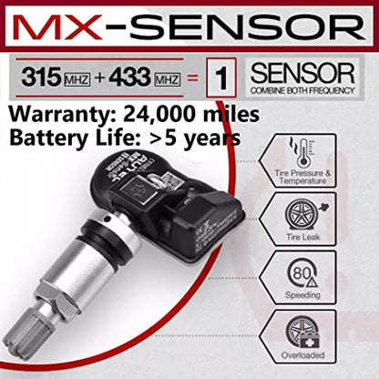 Autel MaxiTPMS MX Sensor 8pcs Pack Metal Stem 315/433MHz TPMS Sensor Universal Tire Sensor Programmed by TPMS Tool TS401 TS408 TS501 TS508 TS601 TS608 MK808TS MX808TS MS906TS ITS600 - size: 8pcs 1-Sensor M