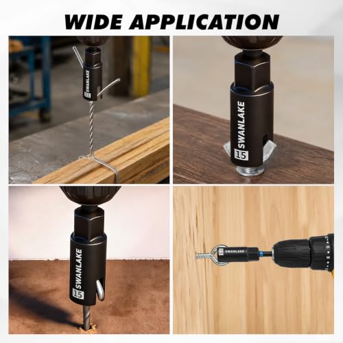 3-Piece Wing Nut Driver Set, 9mm, 12mm, 15mm, 1/4 Inch Hex Shank Power Nuts Driver Bit, Wing Nut Socket for Eye Bolt, Hook Bolt Installation, Wire Twisting - color: Wing Nut Driver Set Black