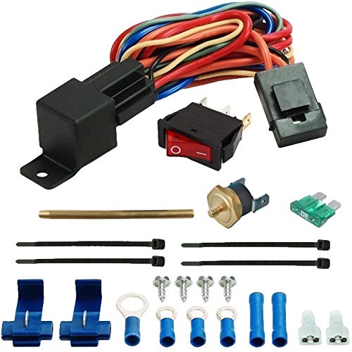 Heavy Duty 11" Transmission Oil Cooler 9" Inch Electric Fan & Push-in Probe Thermostat Switch Kit (160'F On - 145'F Off) - size: 160'F On - 145'F Off