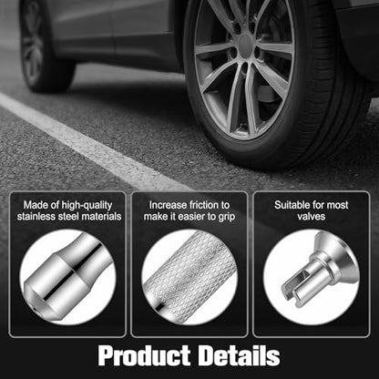 2Pcs Valve Core Removal Keychain, Portable Valve Stem Core Remover