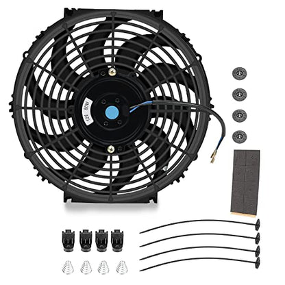 12 Inch Universal Slim Fan Push Pull Electric Radiator Cooling Fan - size: 12inch 80W