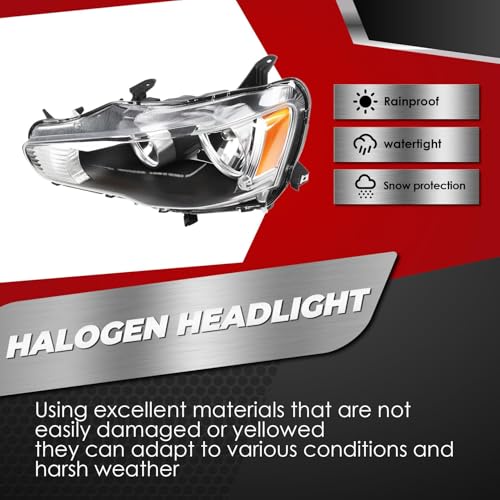 Nakkaa Headlight Compatible with 2008-2017 Lancer EVO X ES/GTS/SEL/SE/DE