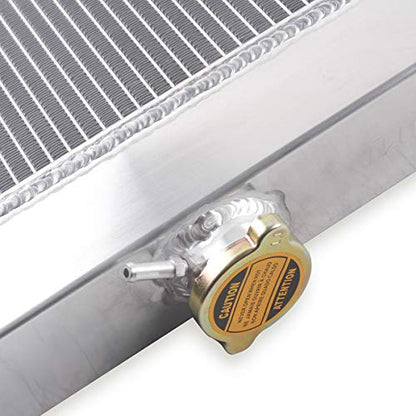 OHOB-COOL 3row Full Aluminum Radiator For 1972-1986 73 74 75 76 85 Jeep CJ CJ5 CJ6 CJ7 V8 Conversion (CHEVY ENGINES ONLY) - size: 72-86 jeep