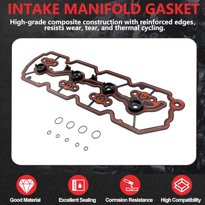 MS96871 5.3L LS Engine Intake Manifold Gasket Set Fits For Chevrolet Silverado Suburban Tahoe GMC Yukon GenIV 5.3L V8 2007-2013 MS19501 - color: QH-GS-GM5300-001