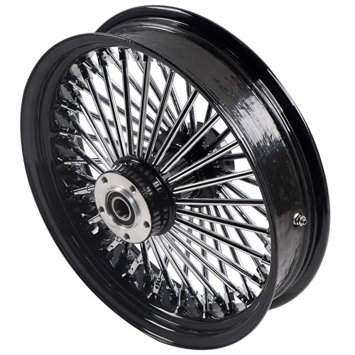 Fatflex 16" Rear Wheel Chrome Fat Spokes Black 3.5" Rim - color: 16" x 3.5" Black+Chrome+Black