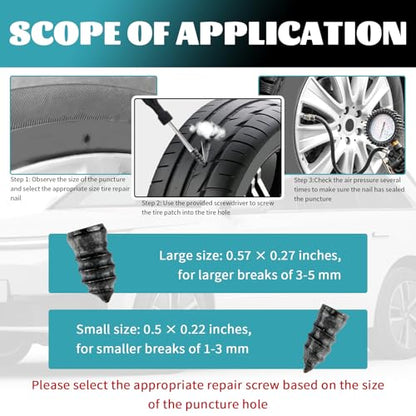 30PCS Tire Repair Rubber Nail Kit with 2 Sizes - color: 30PCS