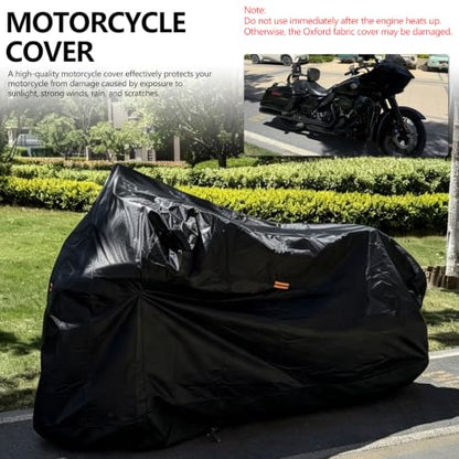 Motorcycle Cover Fit for Harley Cruiser Models & Most Other Cruiser Models - color: Black-[3XL-For Cruiser Model]