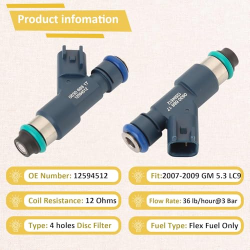 2007-2009 Tahoe Silverado & Yukon Sierra 5.3 Flex Fuel Injectors