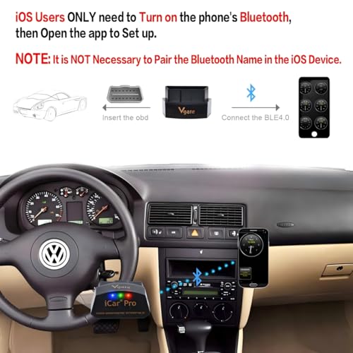 Vgate iCar Pro Bluetooth 4.0 (BLE) OBD2 Fault Code Reader OBDII Code Scanner Car Check Engine Light for iOS/Android - size: ICAR PRO BLE4.0 - iOS, Android & Windows