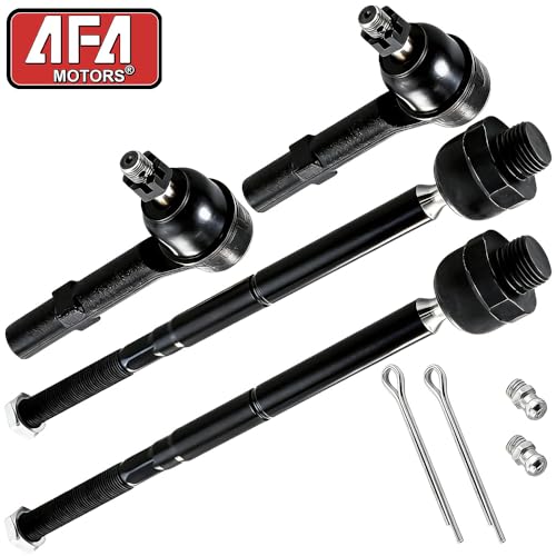 4Pcs Front Inner and Outer Tie Rod Ends Kit Fits for 2007-2013 Chevy Silverado Suburban 1500 Tahoe Avalanche, GMC Sierra Yukon XL 1500, Cadillac Escalade ESV EXT, Replace EV800084 ES800223 - size: EV800084-800223X2