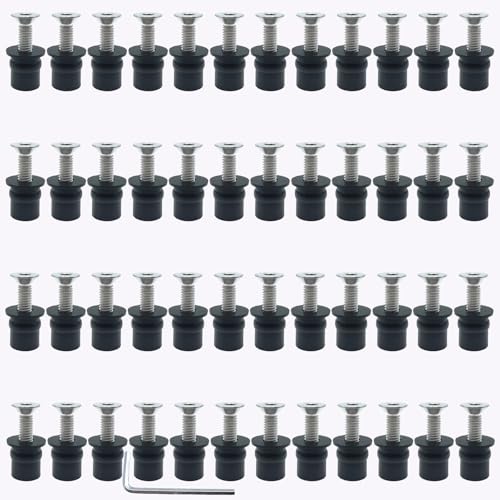 48 Pairs M6 Neoprene Rubber Well Nuts for Kayak with Brass Inserts - size: 48 Pairs 6mm Neoprene Well Nuts