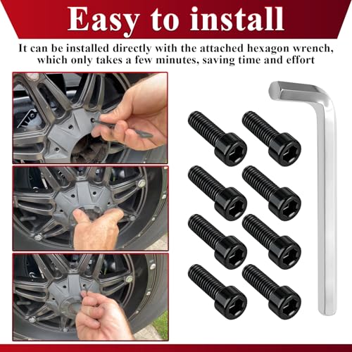 8 Pack Upgrade Fuel Wheel Center Cap Screws, with Adapter Tool - style: 8 Pcs 1001-63-B