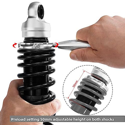 TCT-MOTORPARTS Remote Reservoir Suspension Fit For Harley Touring 2014-2025 - color: Remote Reservoir Suspension Set #2