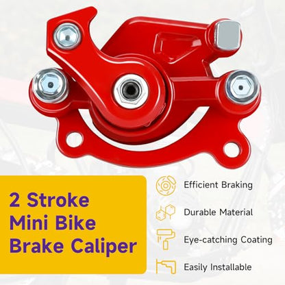 HIAORS Mini Bike Rear Brake Caliper for Coleman CT100U CC100X B100 RB100 Baja DB30 Dirt Bug Motovox MBX10 MBX11 79cc 97cc 99cc 105cc 2.5hp 2.8hp Mega Moto MM-B80 MM-B105 GMB100 Parts Brake Pads Red - color: Red