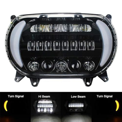 Headlight LED Road Glide Motorcycle, Daytime Running Side Lights for 2015 2016 2017 2018 2019 2020 2021 2022 2023 Headlamp Replacement accessories(Black) - color: Black