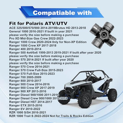 Pleoos Front Prop Shaft U-Joint Front Driveshaft Compatible with Polaris RZR Ranger Sportsman General 1000 800 900 700 570 500 OEM# 2202015 3235616 2203703 3260104 3235500