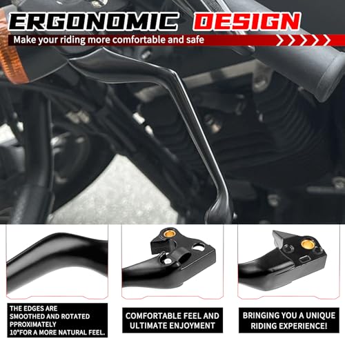 Brake Clutch Levers Hand Lever Fits for Harley Sportster XL 883 1200 Control Hand Lever Replacement Parts 2004-2013 Black - color: For 2004-2013-Black