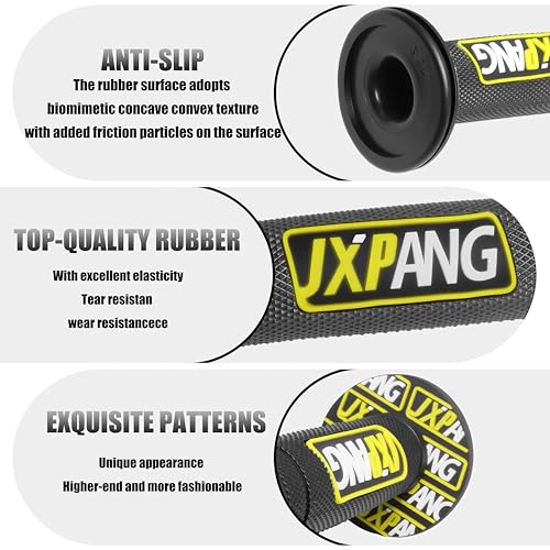 7/8" Motorctcle Handlebar Grips, Non Slip Dirt Bike Hand Handlebar Glue Left & 22mm Right & 24mm Universal for Motercross Most Pit Bike ATV UTVKLX KX EXC XC SX CRF CR YZ WR - color: Style-A-Yellow