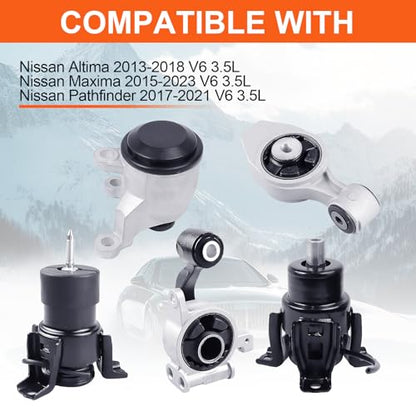 Engine Motor Mount Compatible with N-issan Altima 2013-2018 V6 3.5L ,Nissan Maxima 2015-2023 V6 3.5L,Nissan Pathfinder 2017-2021 V6 3.5L,Replacement for A4355HY A4354HY A4356HY A7386 A7381 - size: Maxima 15-23