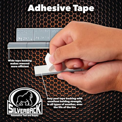Silverback 1/2 oz Gray Steel Adhesive Wheel Weights, 120-Piece Box - color: Gray, size: 1/2 oz