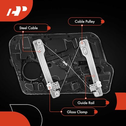 A-Premium Front Passenger Side Power Window Regulator with Motor (2-Pin)