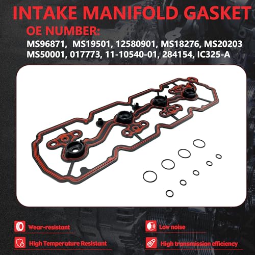 MS96871 5.3L LS Engine Intake Manifold Gasket Set Fits For Chevrolet Silverado Suburban Tahoe GMC Yukon GenIV 5.3L V8 2007-2013 MS19501 - color: QH-GS-GM5300-001