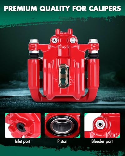 SCITOO Rear Left+Right Brake Calipers With Bracket 19B6886 19B6887 Red - size: Rear[19B6886 & 19B6887]Red
