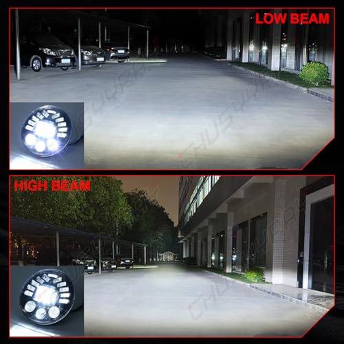 CHUSYYRAY 7'' Round Compatible with Honda Shadow Spirit 1100 750 LED Motorcycle Headlight Assembly for Off Road, High Low Beam DRL Turn Signal, DOT Approved, 10000LM 6500K White, 1PCS