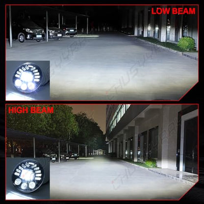 CHUSYYRAY 7'' Round Compatible with Honda Shadow Spirit 1100 750 LED Motorcycle Headlight Assembly for Off Road, High Low Beam DRL Turn Signal, DOT Approved, 10000LM 6500K White, 1PCS