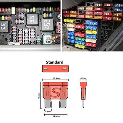 140 Pieces Fuses Automotive - Standard Blade Car Fuse Kit, Auto Fuse Assorted for Marine, RV, Camper, Boat, Truck (1A 2A 3A 5A 7.5A 10A 15A 20A 25A 30A 40AMP)