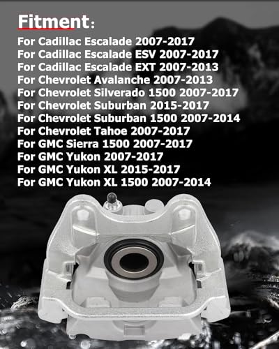 cciyu Rear Left Disc Brake Caliper Assembly w/Bracket 18-B5030 For Chevy - size: Rear Left[18-B5030]