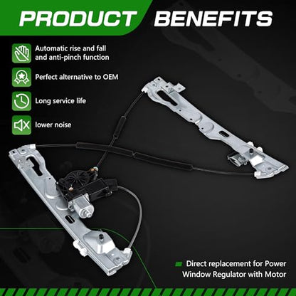 Front Passenger Side Power Window Regulator with Motor - size: 751-601